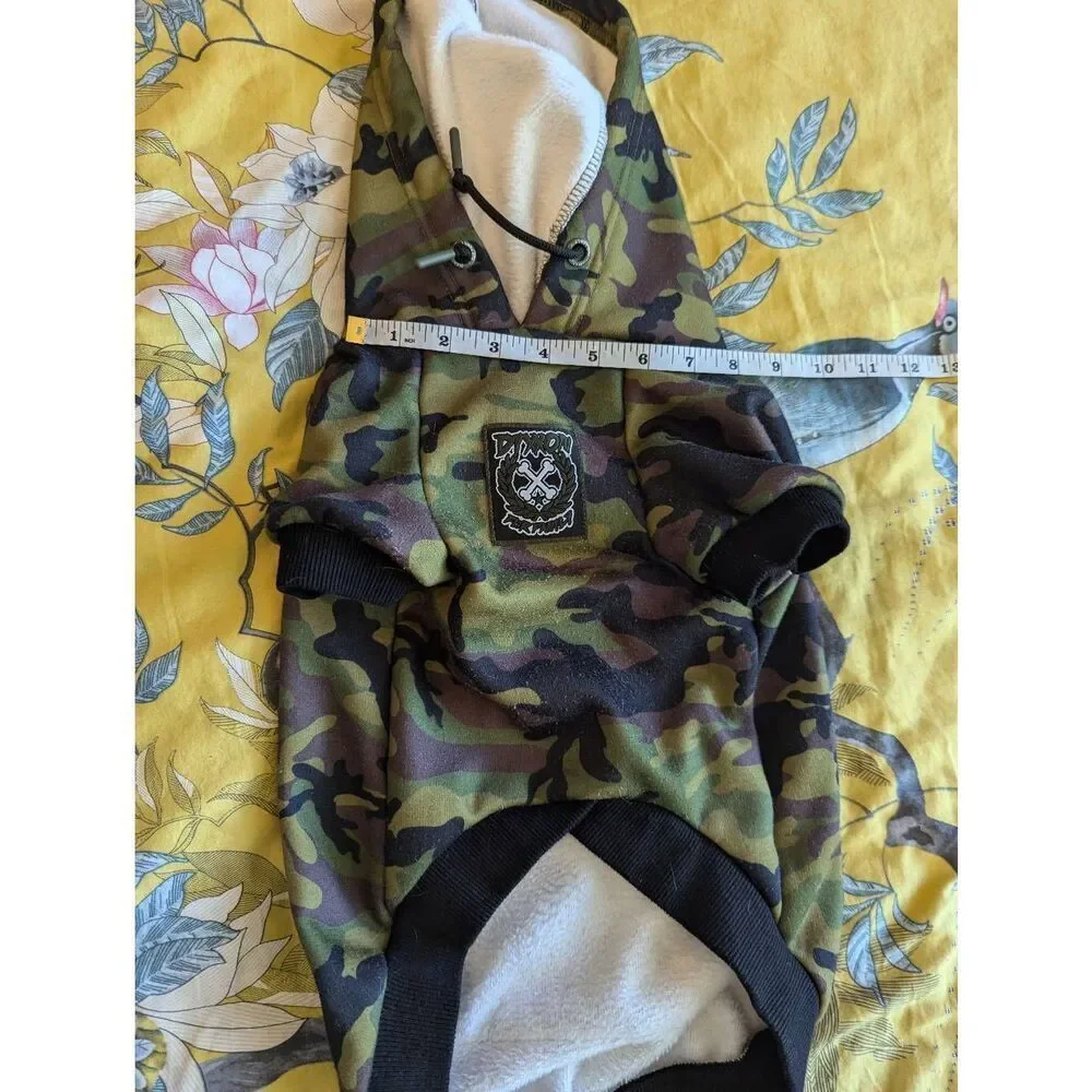 Dixxon Camo Camouflage Dog Hoodie Sweatshirt Clothing with Pocket